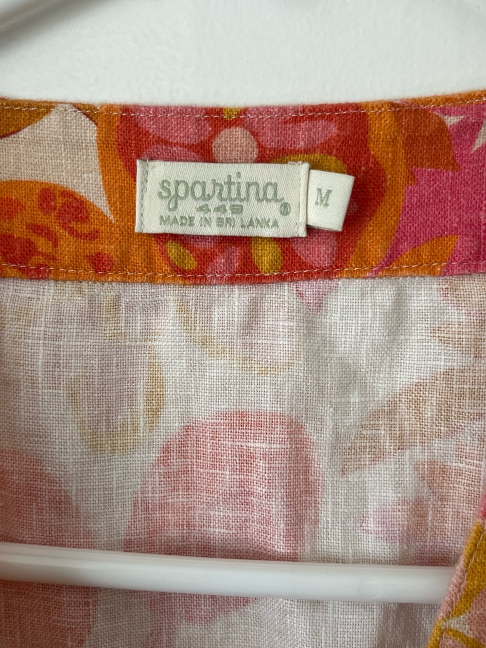Sleeveless Linen Floral Maxi Dress in Pink & Orange - Picture 4 of 6